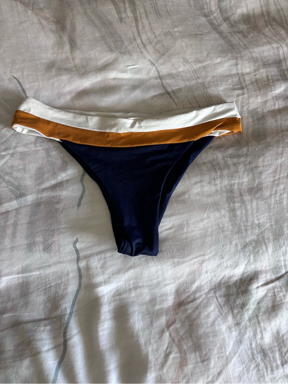 l*space Navy, White & Mustard Bikini Bottom